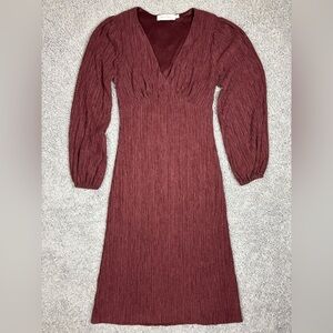 drop waist cotton & linen midi dress all in favor All in Favor Drop Waist Cotton and Linen Midi Dress